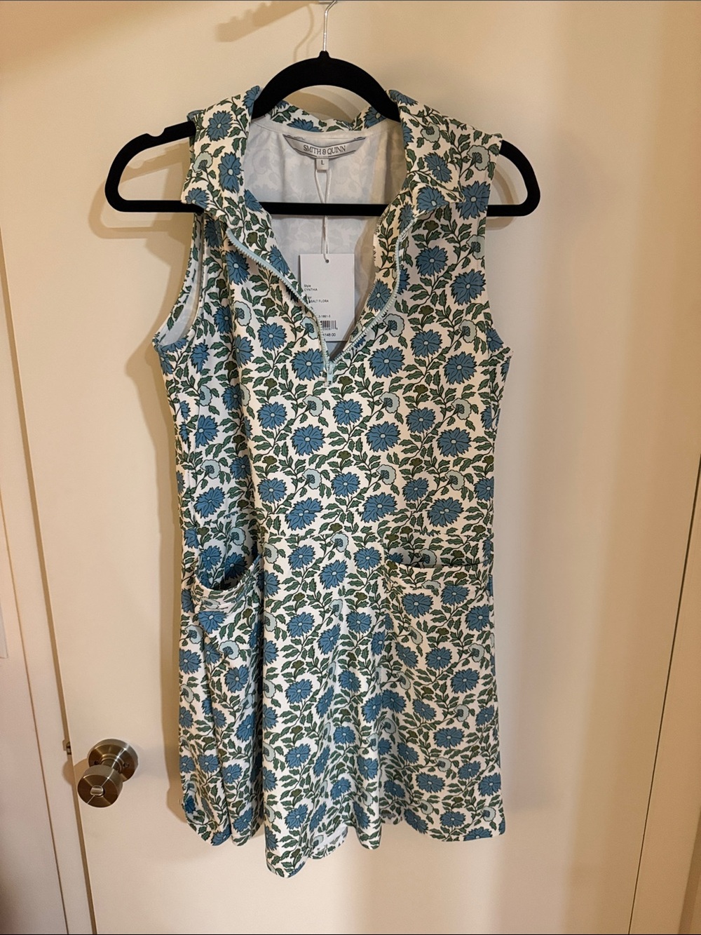Sleeveless Floral Mini Dress in Blue and Green by Smyth & Quinn